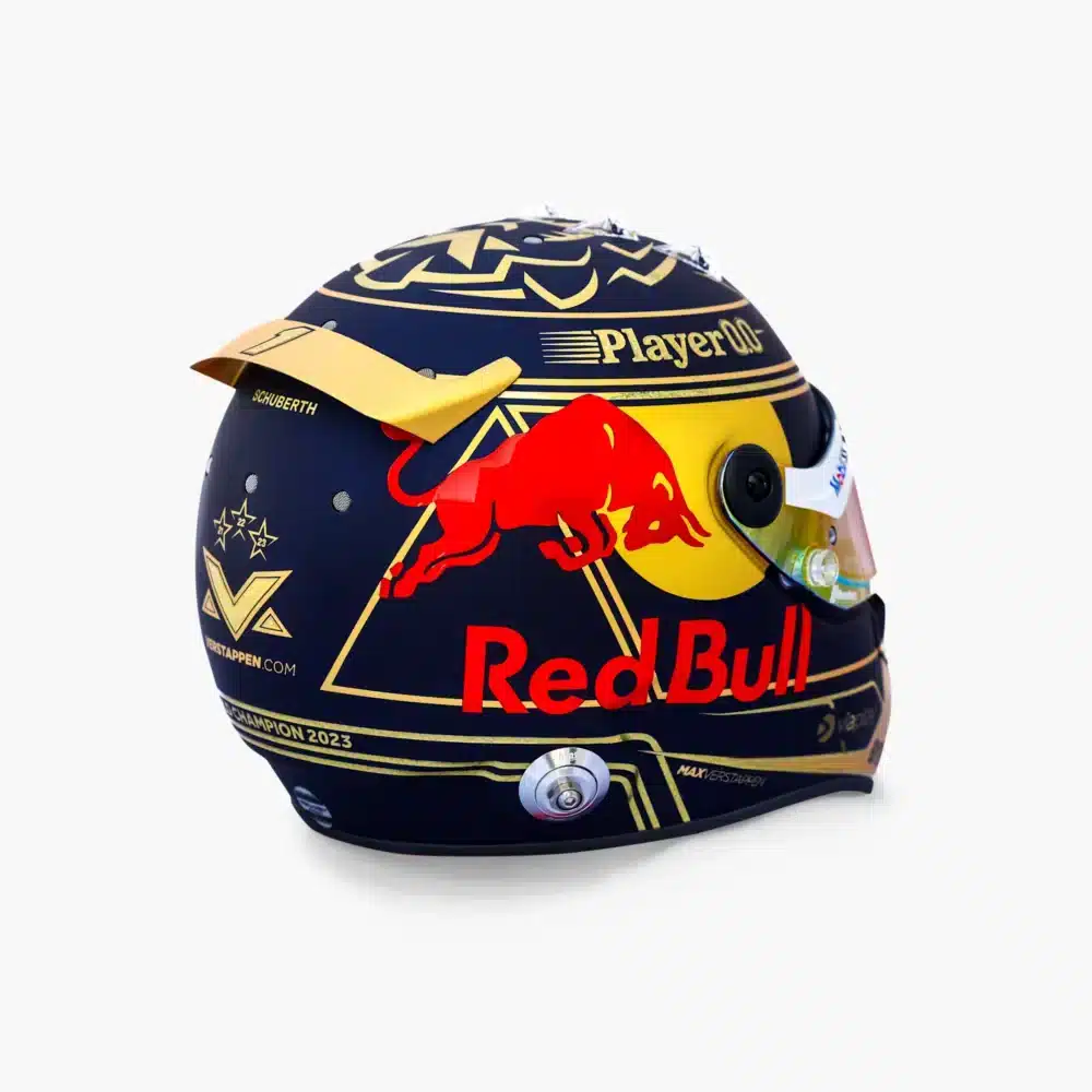 1 2 Max Verstappen World Champion 2023 Mini Helmet 3 | IG Studio