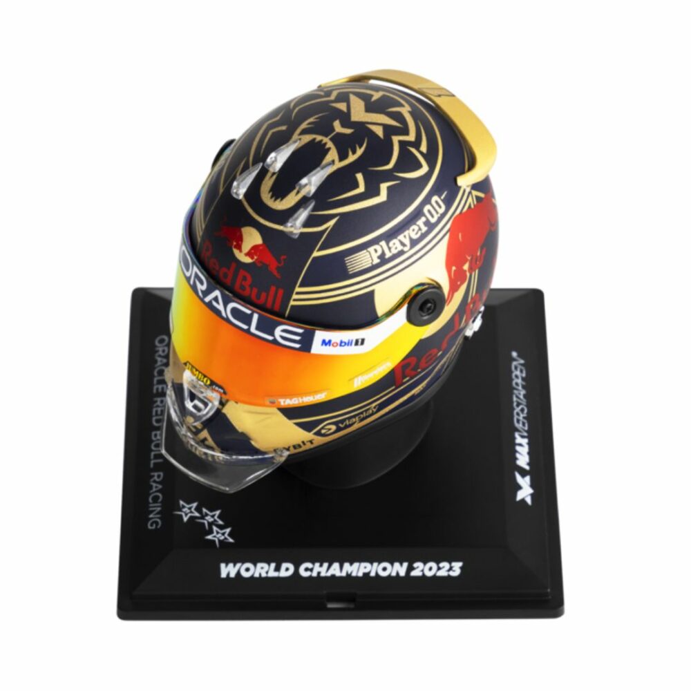 1 4 Max Verstappen World Champion 2023 Mini Helmet 2 | IG Studio