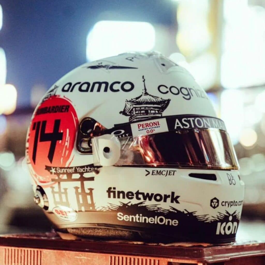 Spark 2023 Fernando Alonso Japanese GP Helmet 1 | IG Studio