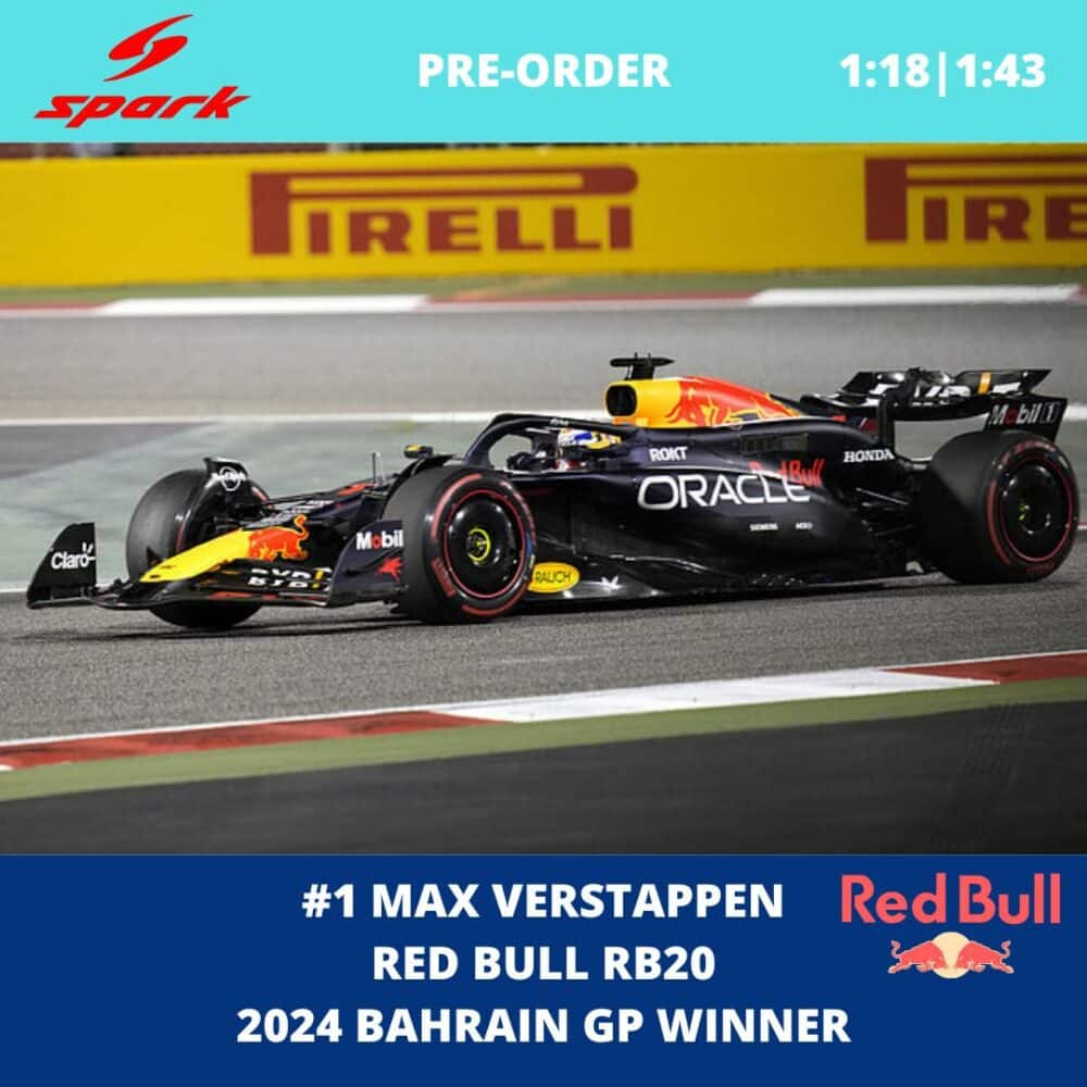 Max Verstappen - Red Bull RB20 - 2024 Bahrain GP Winner - Spark Model