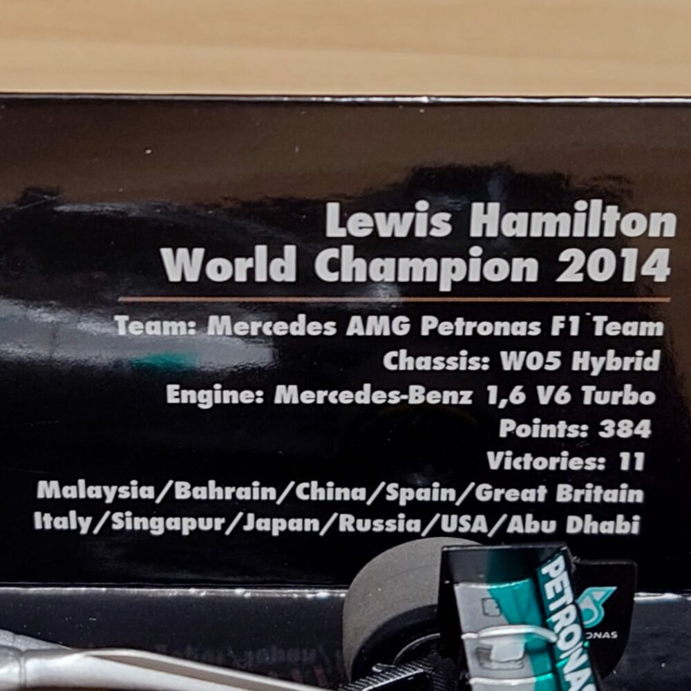 Minichamps Lewis Hamilton 2014 World Champion Model 8 | IG Studio