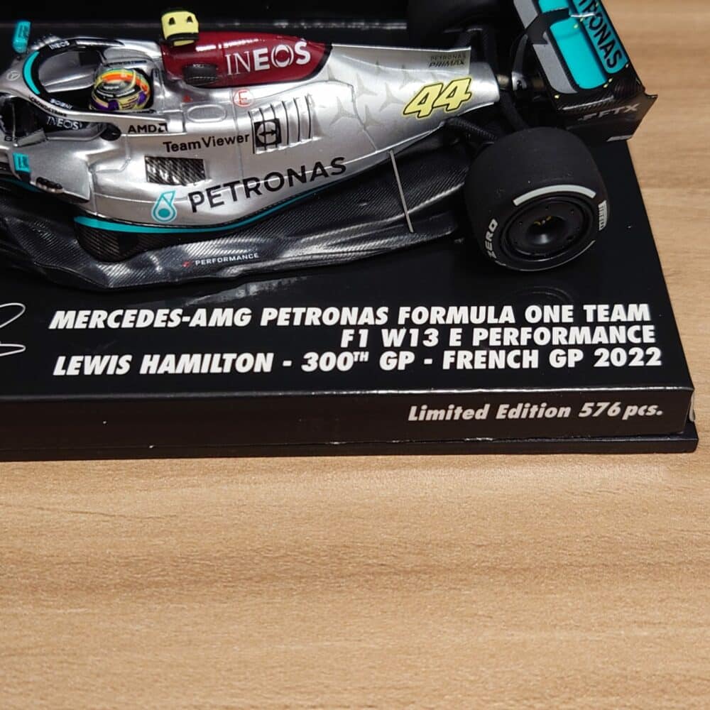 Minichamps Mercedes 2022 Lewis Hamilton French GP 300th GP Model 6 | IG Studio